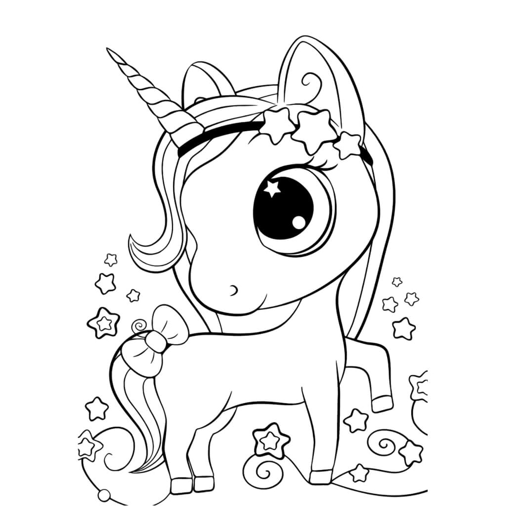 Charming Unicorn Coloring Page