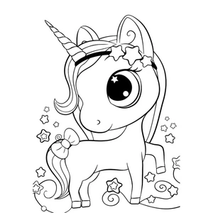 Charming Unicorn Coloring Page