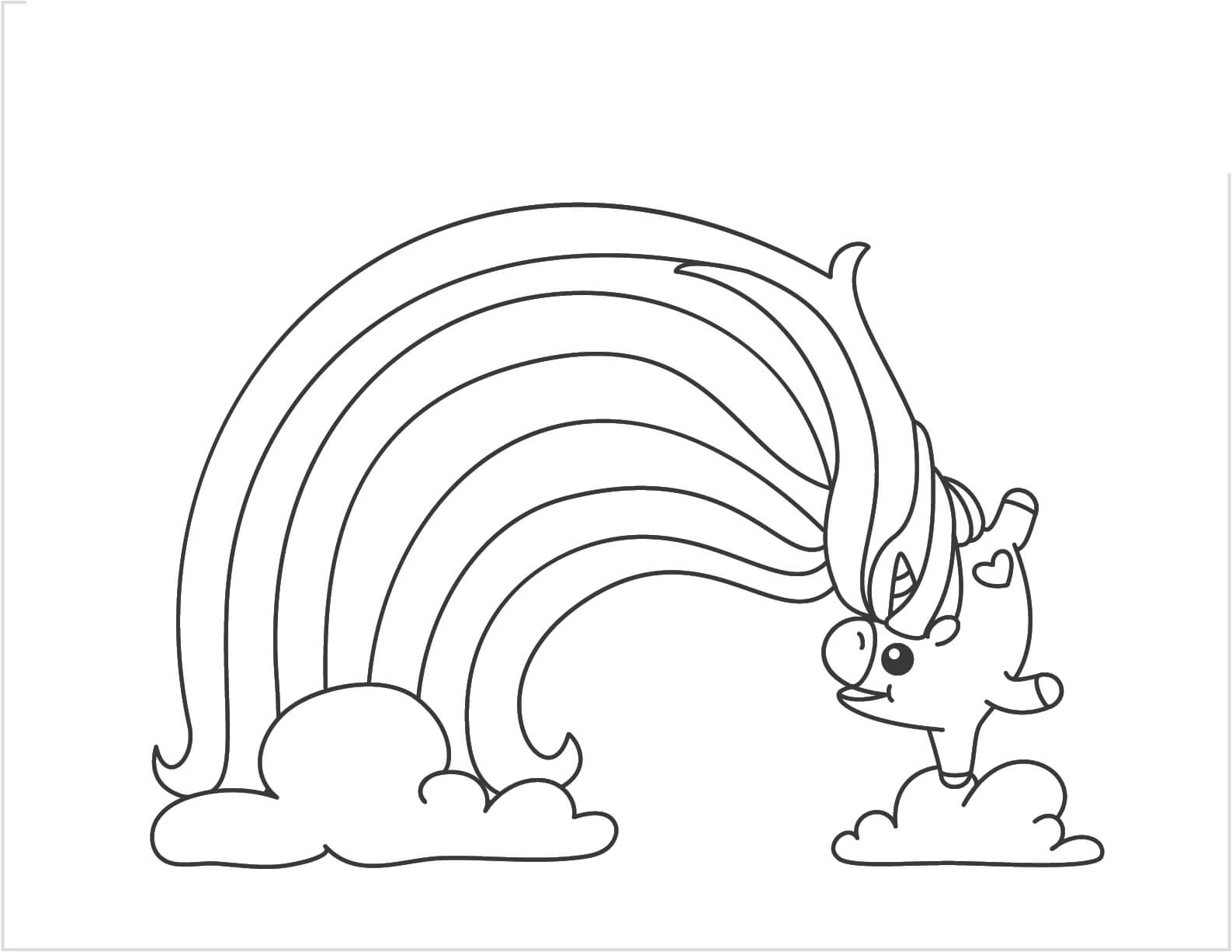 Colorful Unicorn Coloring Page