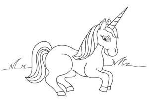 Coloring Page featuring a Unicorn Coloring Page
