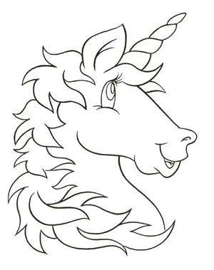 Funny Unicorn Head Coloring Page