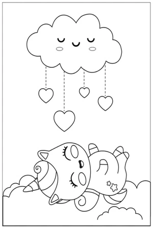 Infant Unicorn Coloring Page