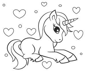 Lying Down Unicorn Coloring Page