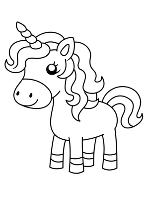 Printable Adorable Unicorn Coloring Page