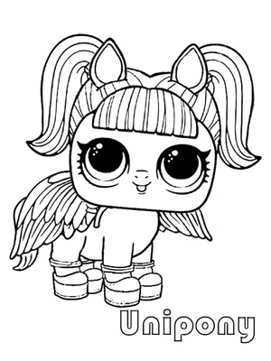 Unicorn Unipony Coloring Page