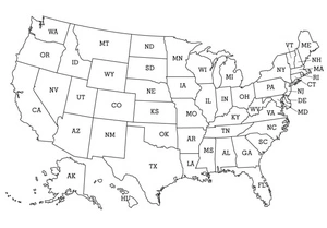 Map of the USA Coloring Page