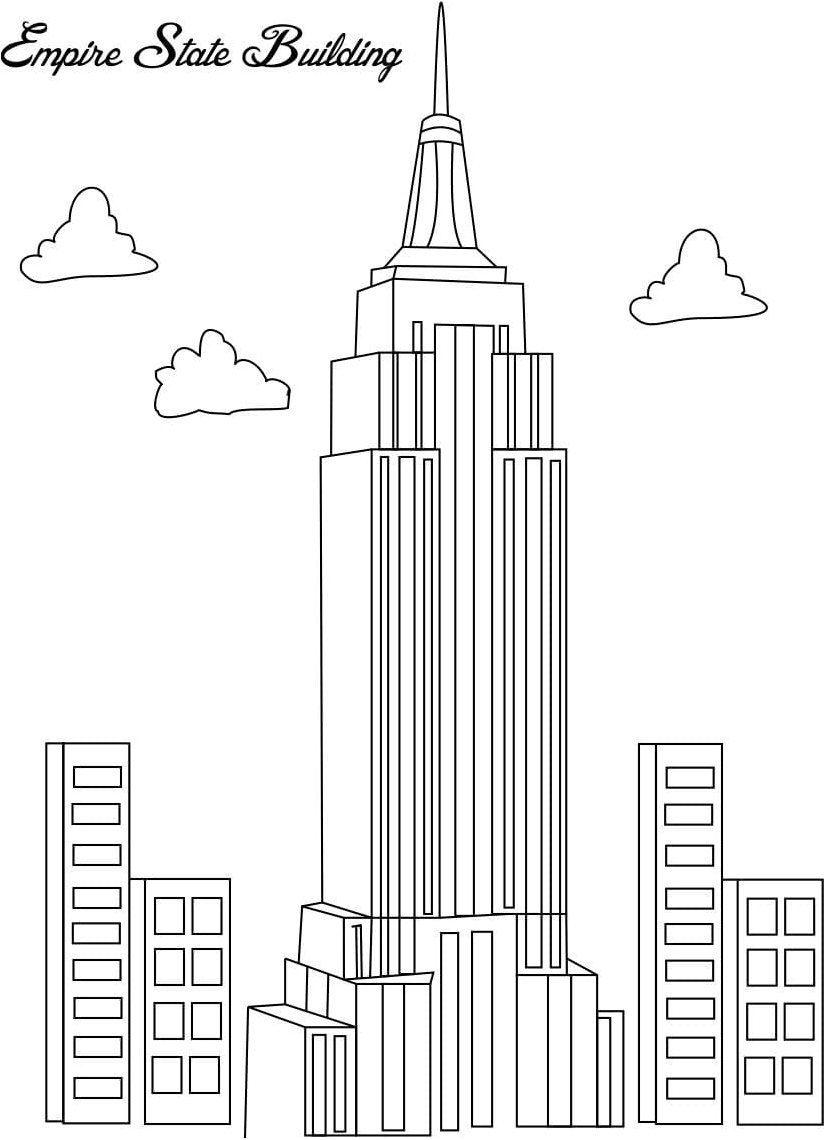 New York's Empire State Building Coloring Page