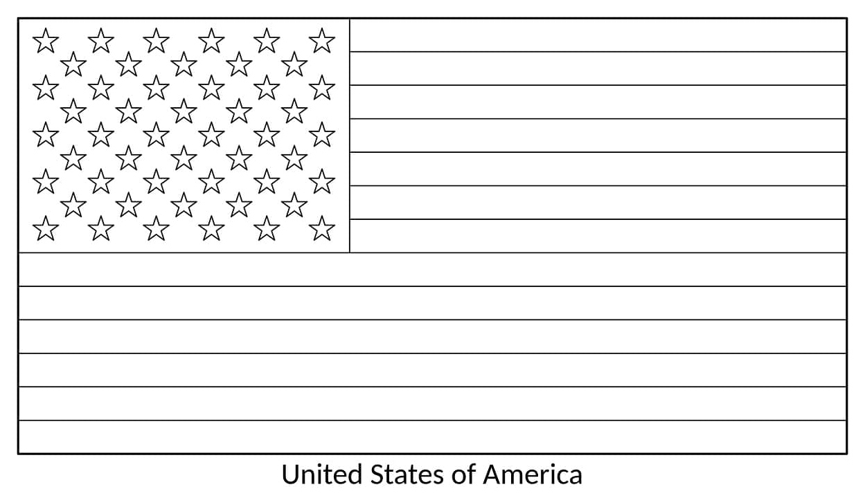 United States National Flag Coloring Page