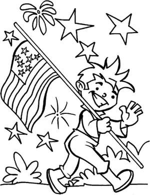 American Flag Coloring Page for the 4th of July Coloring Page