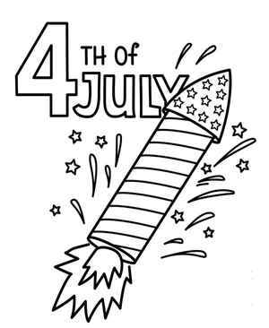 Printable Happy 4th of July Coloring Page - Free Download Coloring Page