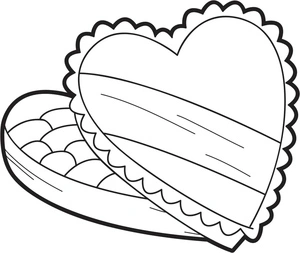 Box of Valentine Chocolates Coloring Page