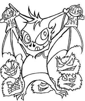 A Bat with Dangersome Potential to Transform Into a Vampire Coloring Page