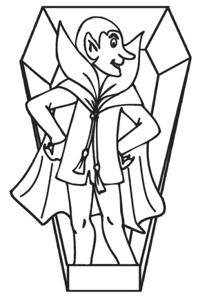 A Monstrous Vampire Emerged from the Coffin Coloring Page