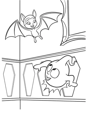 Flying with the Bat Ghost Coloring Page