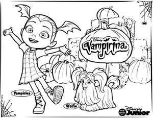 Friendly Vampire Girl Drawing Coloring Page