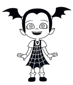 Quirky Vampire Girl Coloring Page