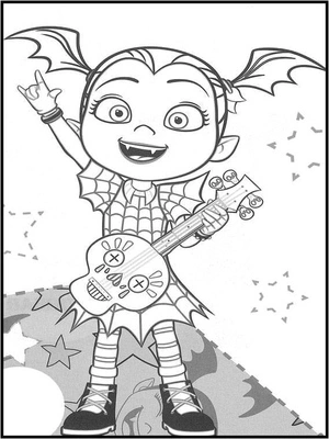 Youthful Joyful Guitar Player Coloring Page