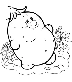 Cheerful Potato Coloring Page