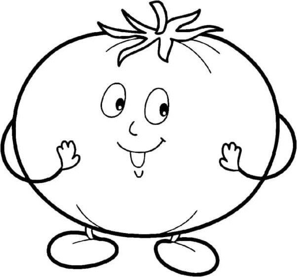 Tomato Fun Coloring Page