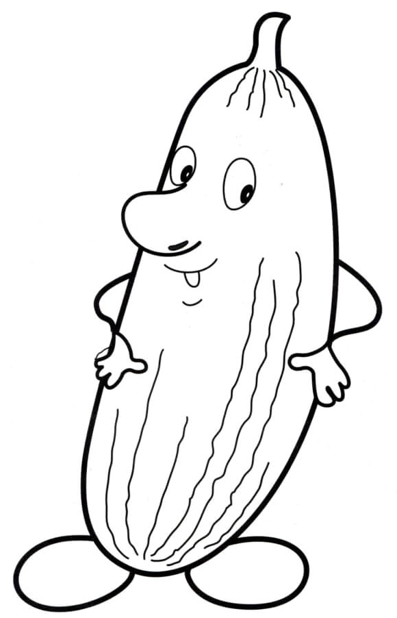 Zany Zucchini Coloring Page