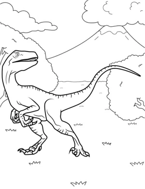 12 Velociraptor Coloring Page