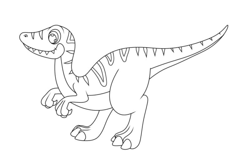 Adorable Baby Velociraptor Coloring Page