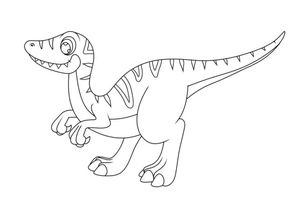 Adorable Baby Velociraptor Coloring Page
