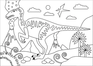 Dinosaur Era Coloring Page