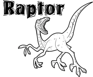 Graphics of Velociraptors for free Coloring Page