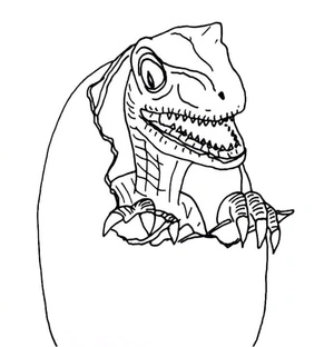 Playful Infant Velociraptor Coloring Page