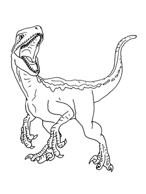 Roaring Velociraptor Coloring Page