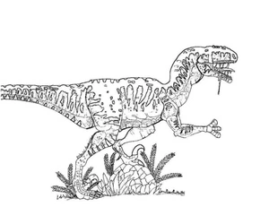Stone Velociraptor Coloring Page