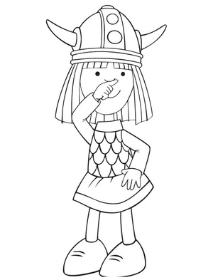 Vicky the Viking Coloring Page