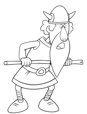 Ancient Norse Warrior Coloring Page