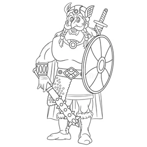 Armed with a Mace Coloring Page