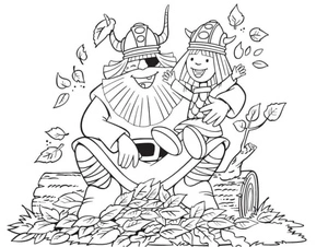 Leaves Scattered Coloring Page