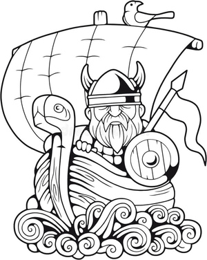 Simple Viking on a Boat