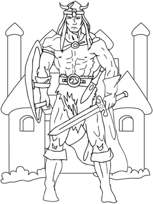 Viking Warrior with Sword in Hand