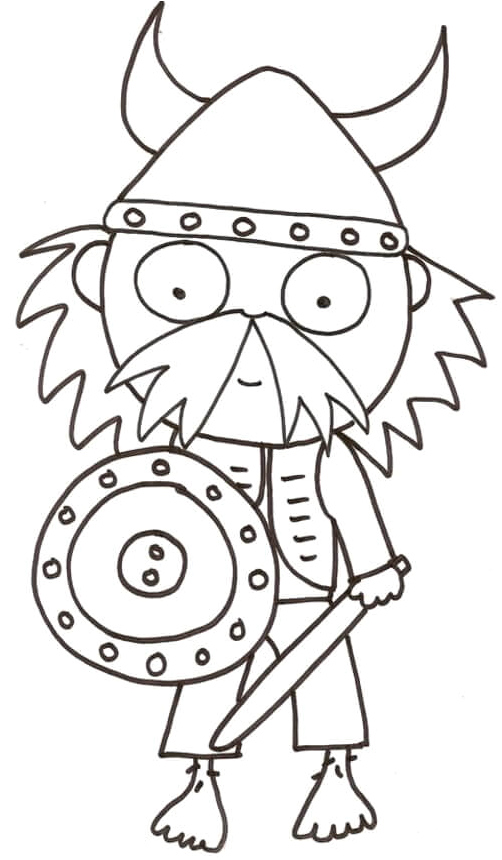 Viking with a Mustache Coloring Page Coloring Page