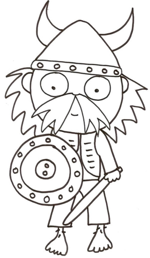 Viking with a Mustache Coloring Page