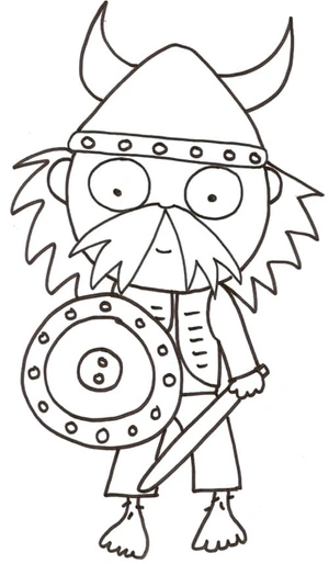 Viking with a Mustache Coloring Page Coloring Page