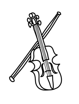 Free Printable Violin Image - coloring sheet Coloring Page