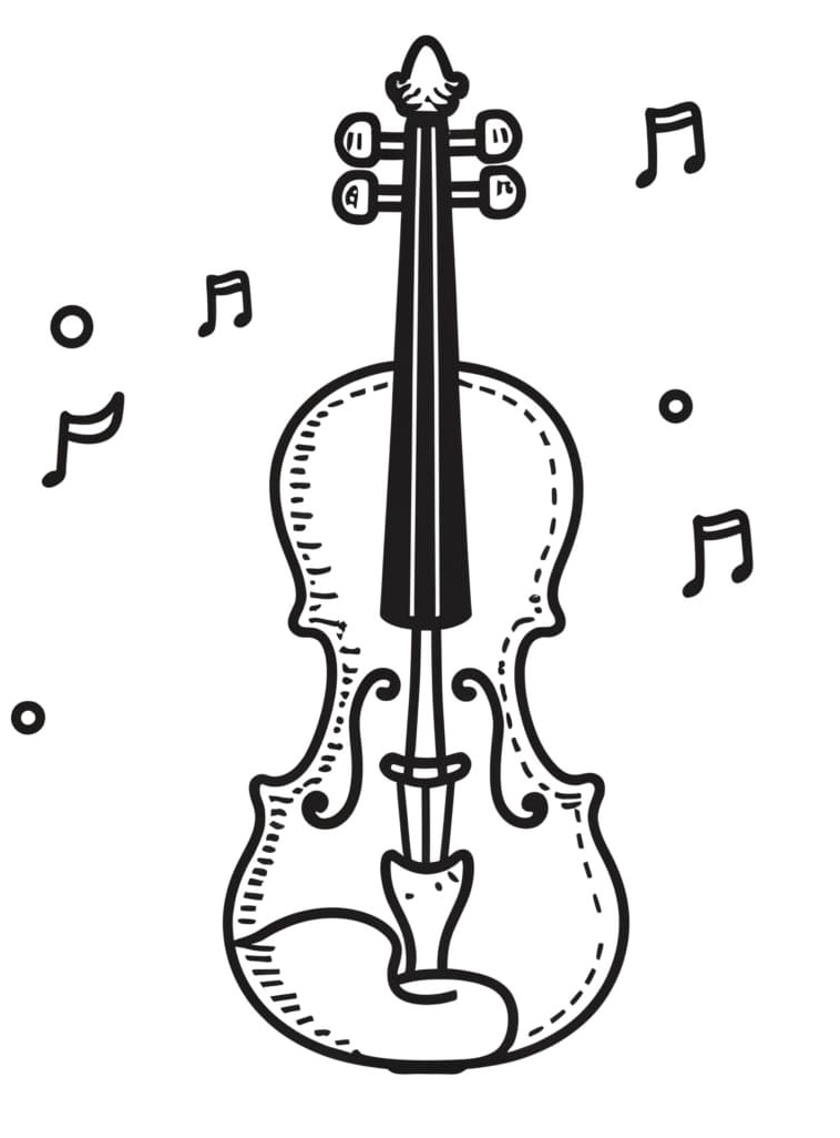 Free Violin Coloring Page