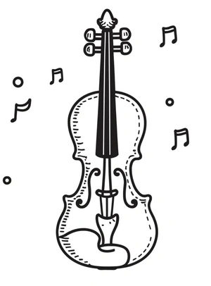 Free Violin Coloring Page