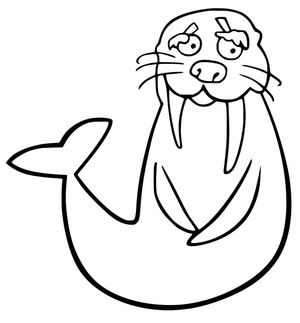 A Silly Walrus Coloring Page