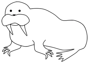 Simple Walrus Coloring Page Coloring Page