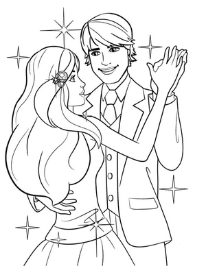 Bride and Groom dancing at a wedding Coloring Page