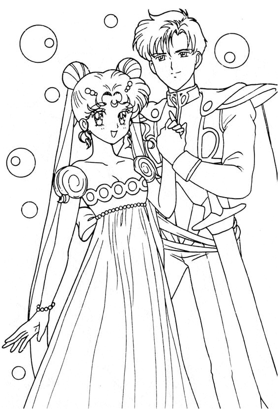Wedding Sailor Coloring Page
