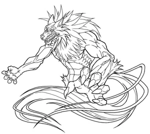 Coloring Page of a Werewolf Coloring Page