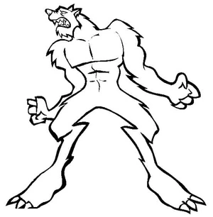 Furious Wolf Man Coloring Page